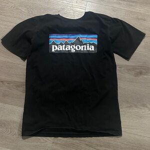 Patagonia Black Tee with Vibrant Logo